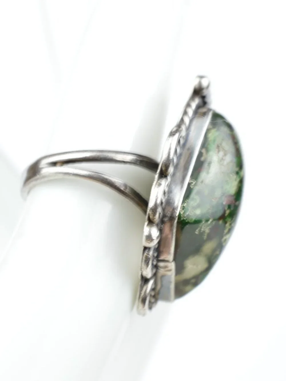 Vintage Taxco Mexico Sterling Silver Dragon's Blood Jasper Ring Size 5 IRD 925